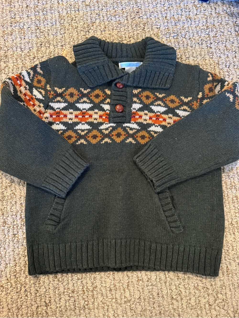 Janie and Jack 3 fall harvest sweater fair isle